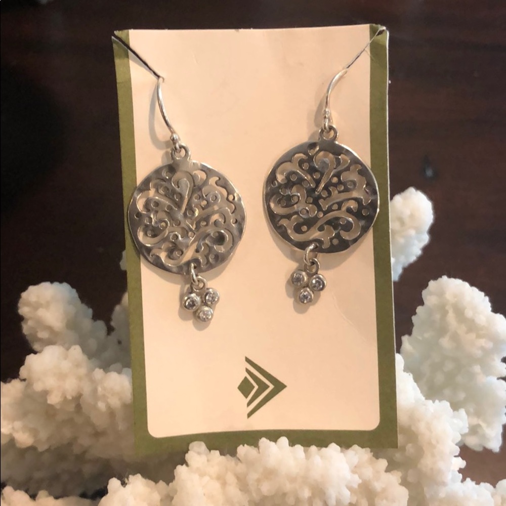 Silpada Sterling Silver & CZ Earrings - Picture 3 of 8